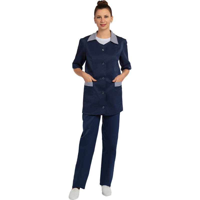 Изображение товара Костюм для горничных и уборщиц у07-КБР темно-синий (размер 60-62, рост 158-164)