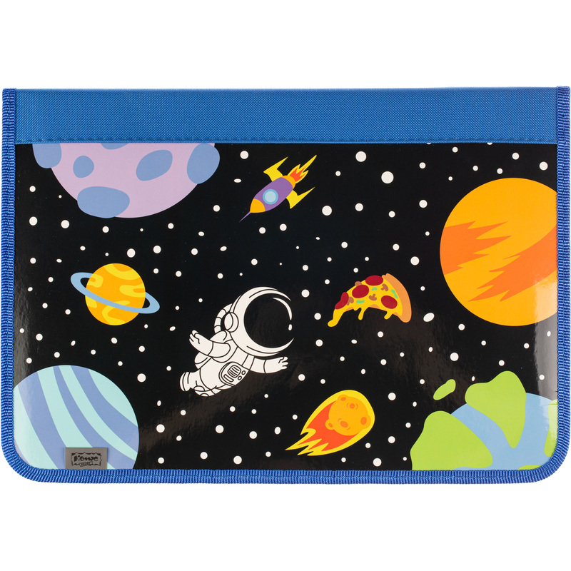 Изображение товара Папка для труда Комус Класс Space time А4 картон с 1 отделением на молнии