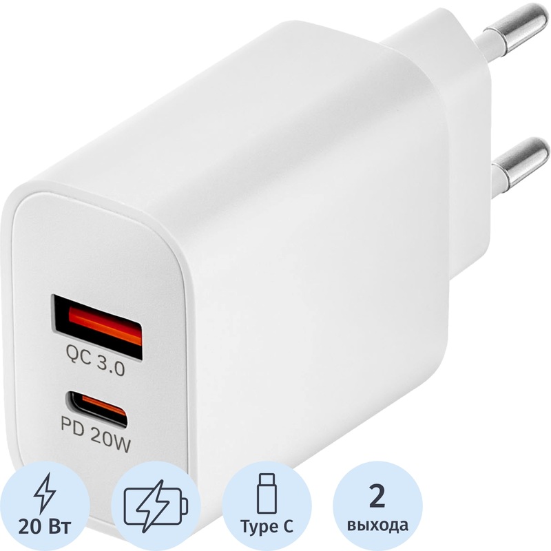 Изображение товара Сетевое зарядное устройство Rocket Space Pro 20Вт RWC504WH20SPP-AC