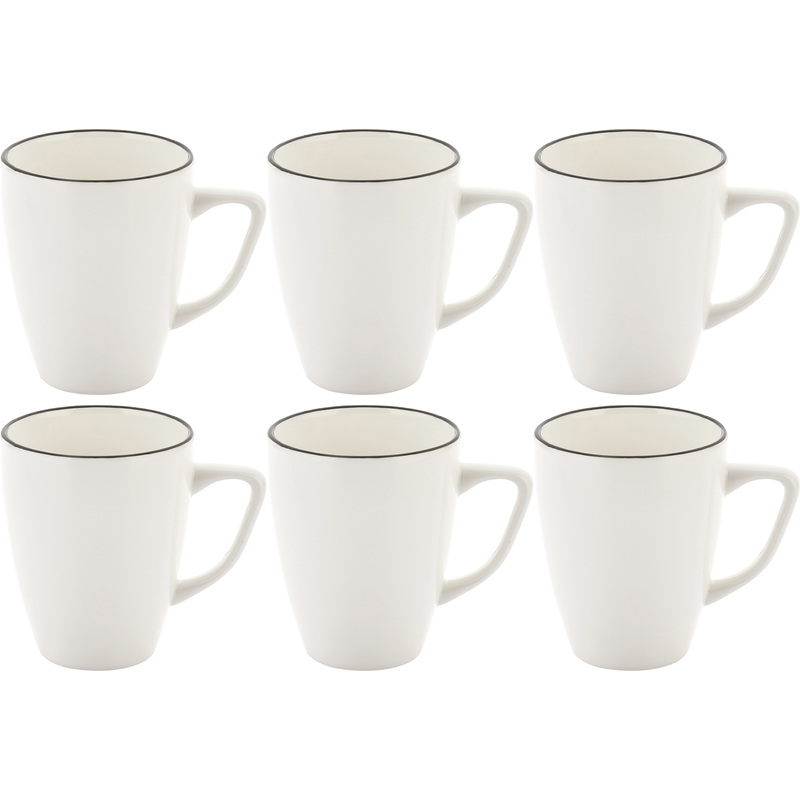 Изображение товара Набор фарфоровых кружек By Bone Falme Grey 290 мл 6 штук