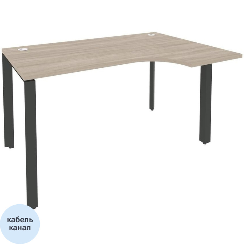 Изображение товара Стол эргономичный ONIX-П O.MP-SA-2R правый (дуб аттик/антрацит, 1380х980х750 мм)