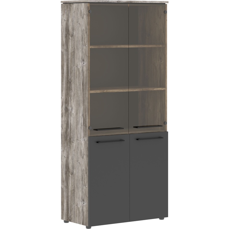 Изображение товара Шкаф для документов Morris Trend MHC 85.2C со стеклом (сосна нордик/антрацит, 854х423х1956 мм)