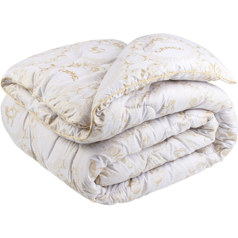 Изображение товара Одеяло 2-спальное Эльф Верблюжья шерсть 172х205 см стеганое с кантом бежевое/белое