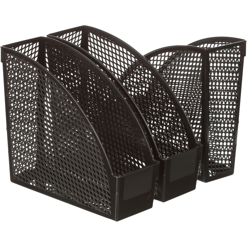 Изображение товара Вертикальный пластиковый лоток для бумаг Attache черный 75/105 мм набор 3 шт