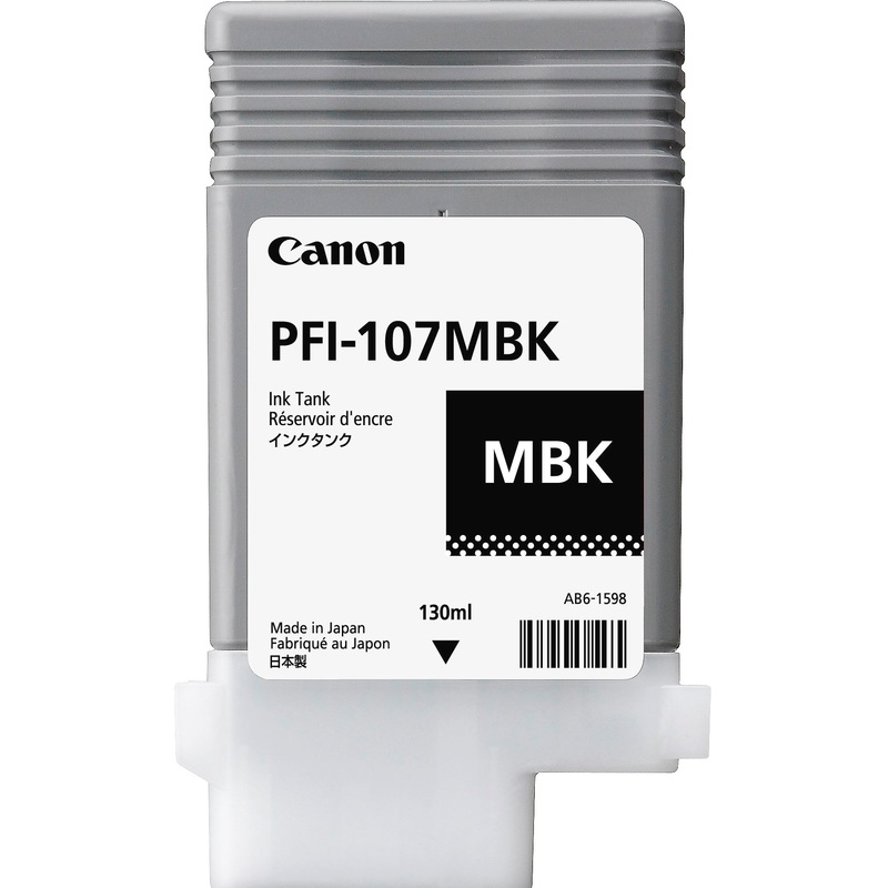 Изображение товара Оригинальный черный струйный картридж Canon PFI-107MBK 130 мл для серии imagePROGRAF