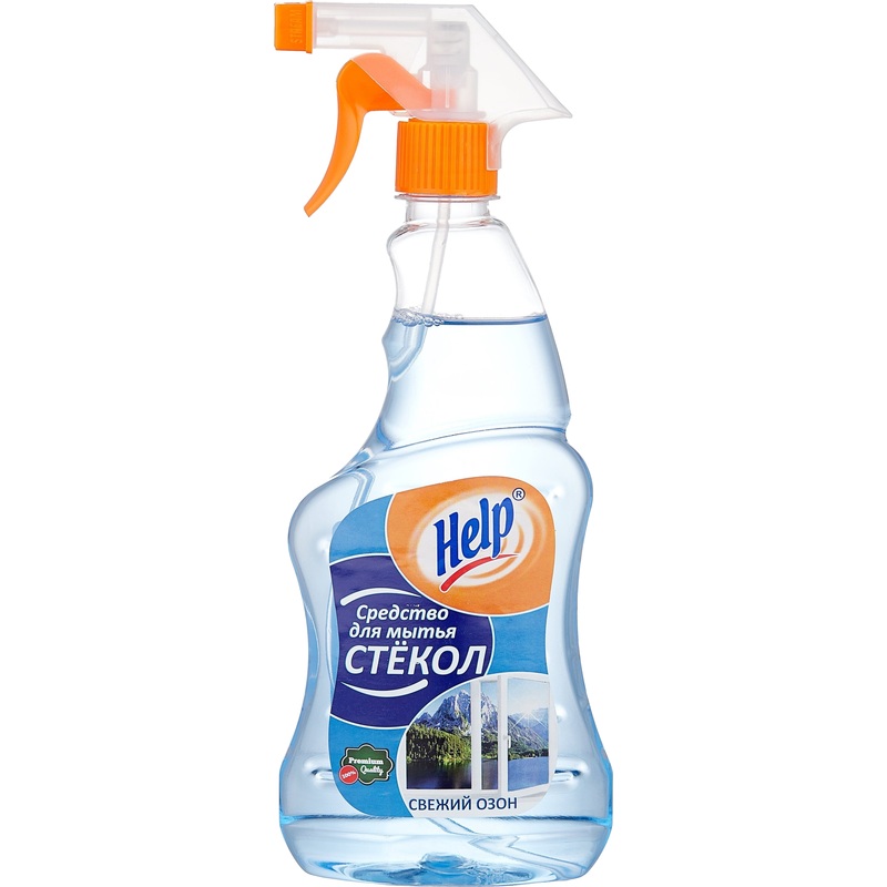 Изображение товара Средство для стекол и зеркал Help Свежий озон 500 мл спрей для чистки стекол