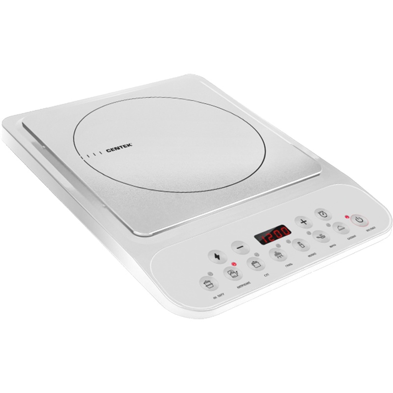 Изображение товара Настольная индукционная плита Centek CT-1517 белая - одноконфорочная с дисплеем