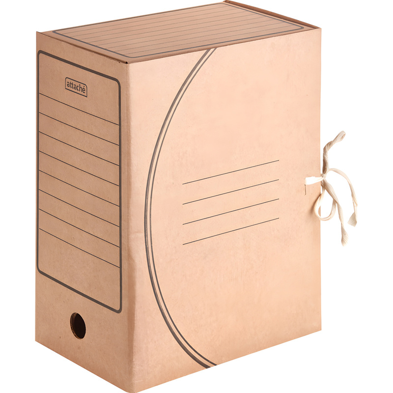 Изображение товара Короб архивный на 2-х завязках Attache (Attache Economy) 150 мм гофрокартон бурый до 1500 листов 5 шт/уп