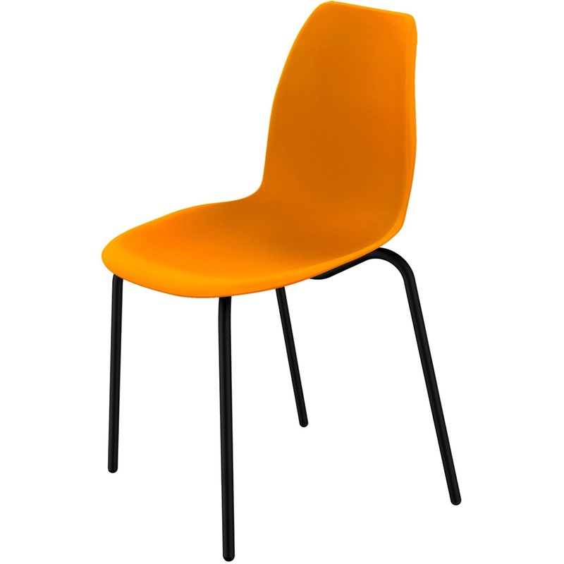 Изображение товара Стул обеденный Sheffilton SHT-ST29/S130 оранжевый/чёрный муар (пластик, металл)