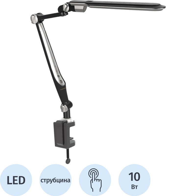 Изображение товара Настольный светильник National NL-72LED черный серебристый регулируемый сенсорный