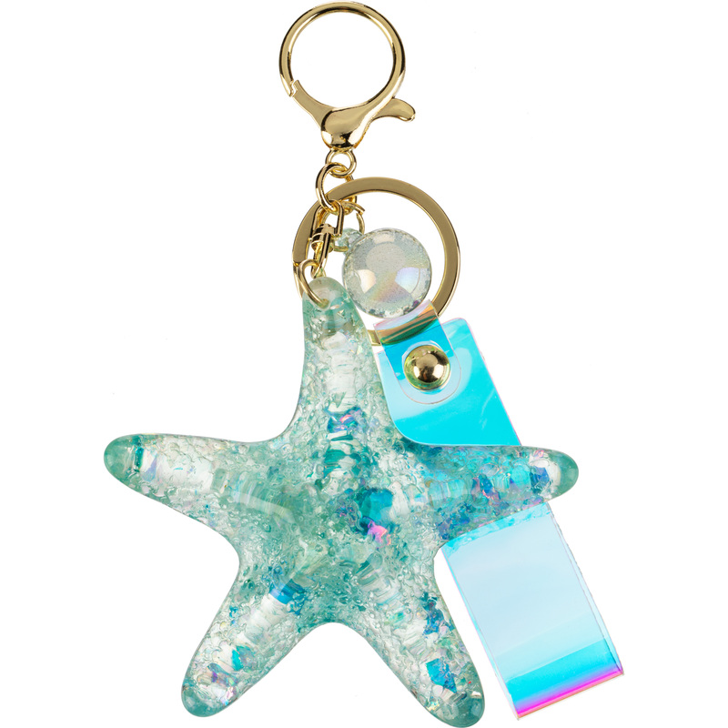 Изображение товара Брелок морская звездочка голубой 8.5х8.5 см акрил для девочек