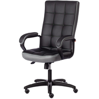 Кресло для руководителя TetChair Trendy (22) серое/чёрное (искусственная  кожа/ткань, пластик)