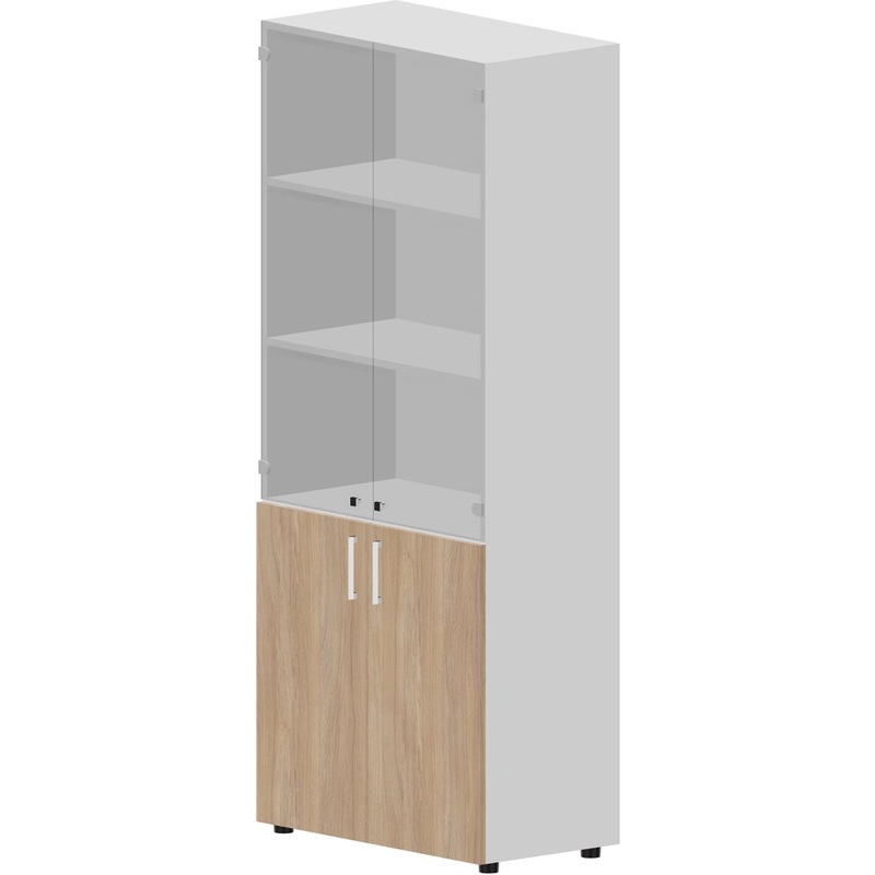 Изображение товара Шкаф для документов Mahia EMHS834TNBLOW со стеклом дуб светлый/белый 800х440х1950 мм