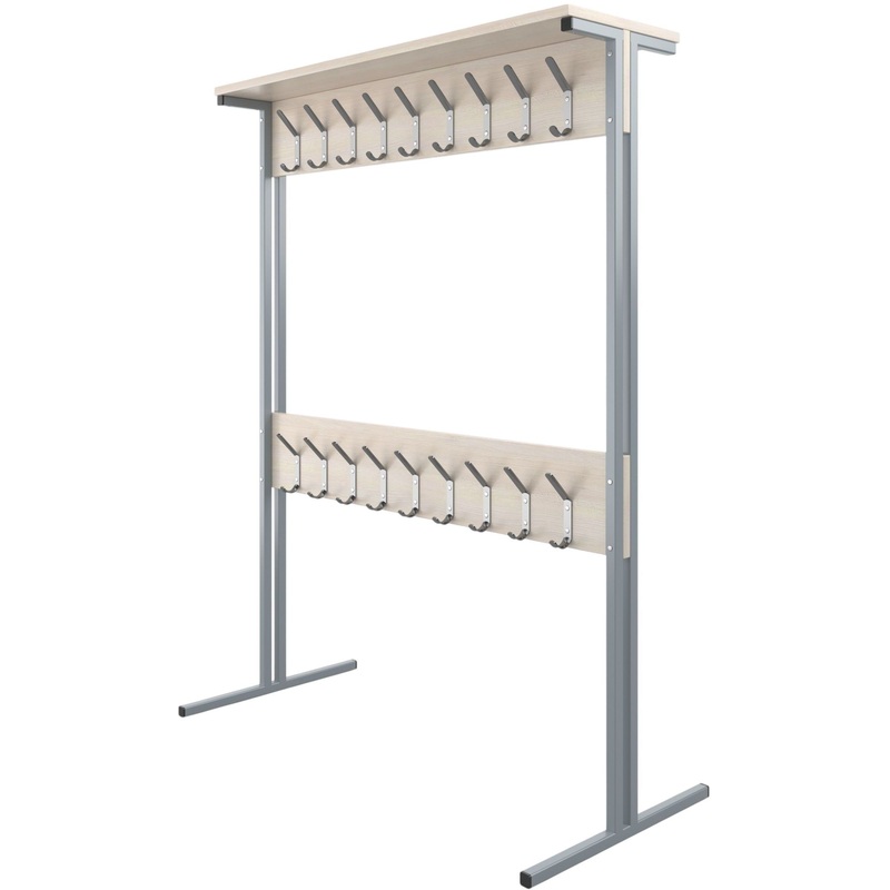 Изображение товара Вешалка двухсторонняя Комус Мебель 1600 мм, дуб шамони светлый/серый