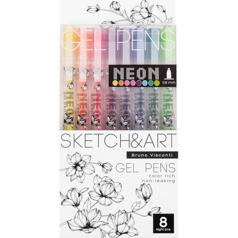 Изображение товара Набор гелевых ручек Sketch&Art Uni Write.Neon 8 цветов толщина 0.8 мм