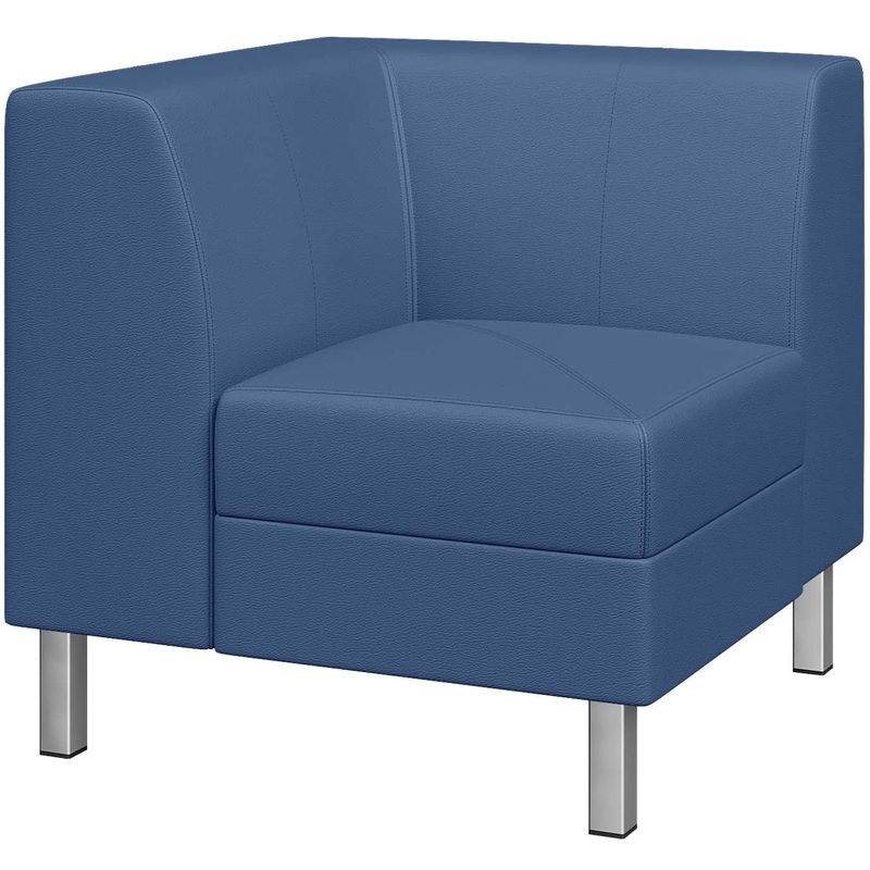 Изображение товара Угловой модуль дивана Flagman синий из искусственной кожи для организации интерьера