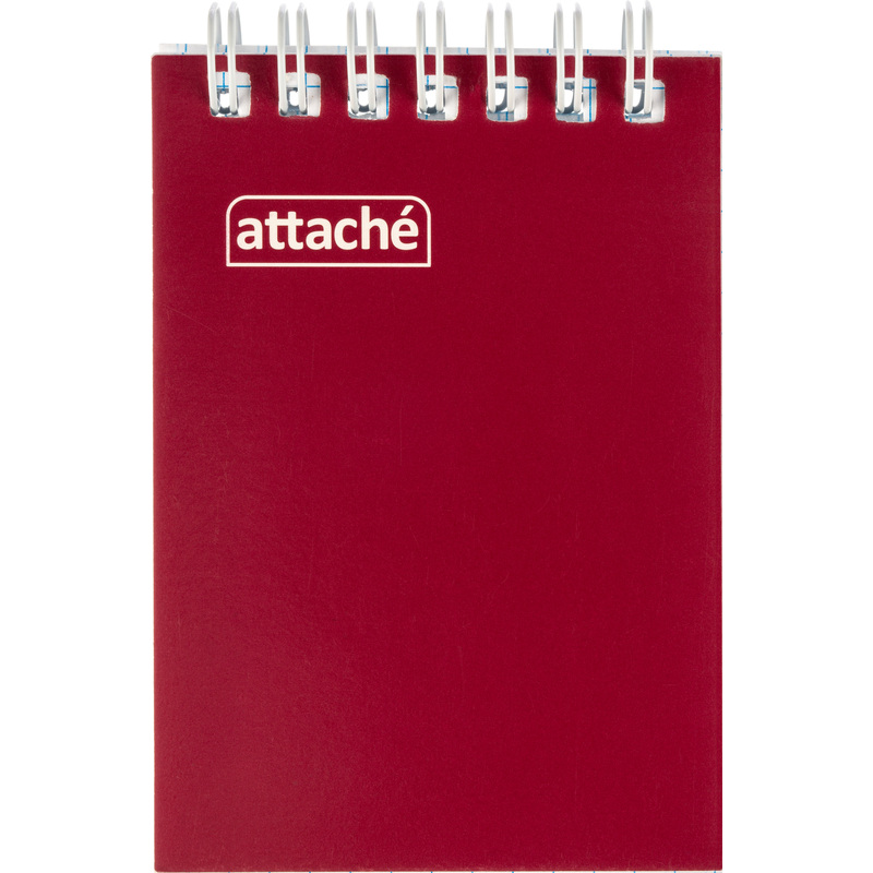 Изображение товара Блокнот Attache А7 60 листов бордовый в клетку на спирали