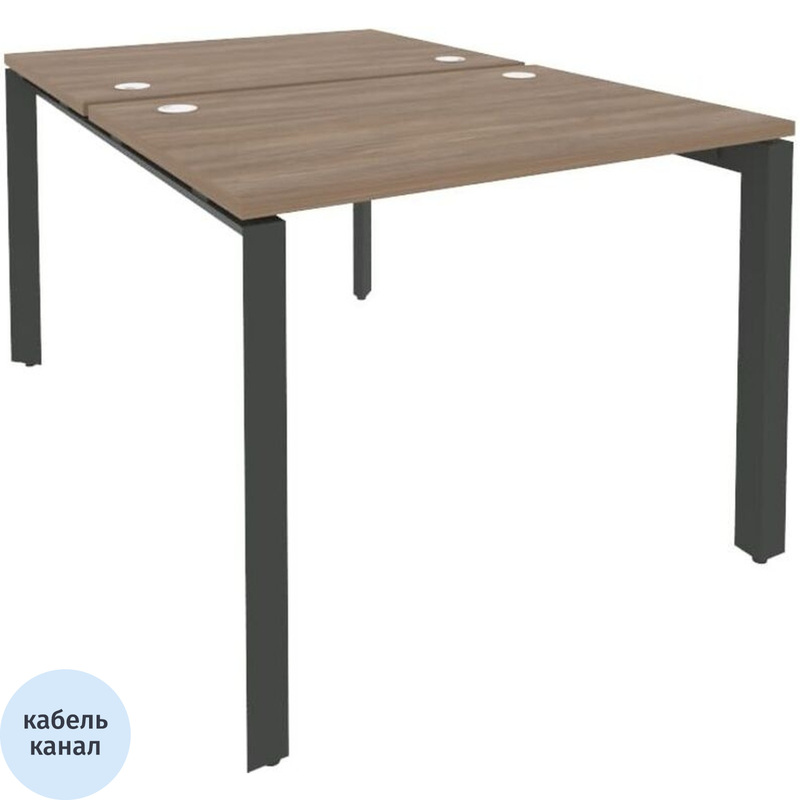 Изображение товара Рабочая станция на 2 рабочих места ONIX-П O.MP-D.RS-2.1.7 (дуб аризона/антрацит, 980х1475х750 мм)