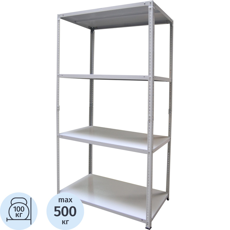 Изображение товара Стеллаж металлический Металл-Завод СТФЛ 4 полки 1000х400х1950 мм