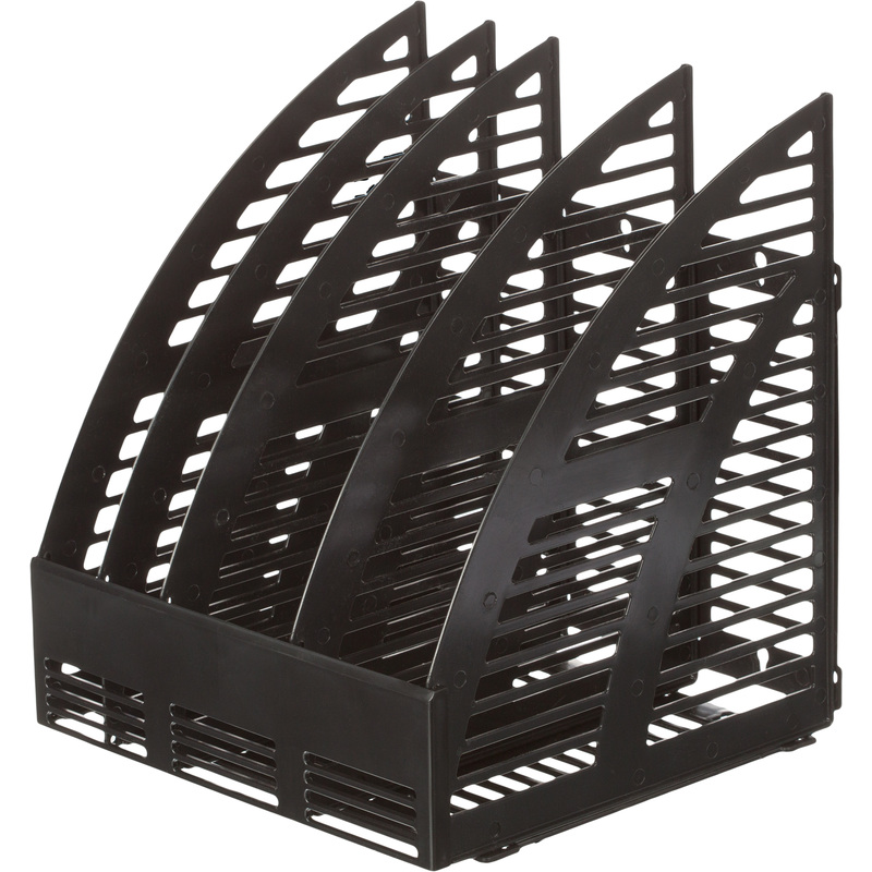 Изображение товара Вертикальный пластиковый лоток для бумаг Attache 240 мм 4 отделения черный