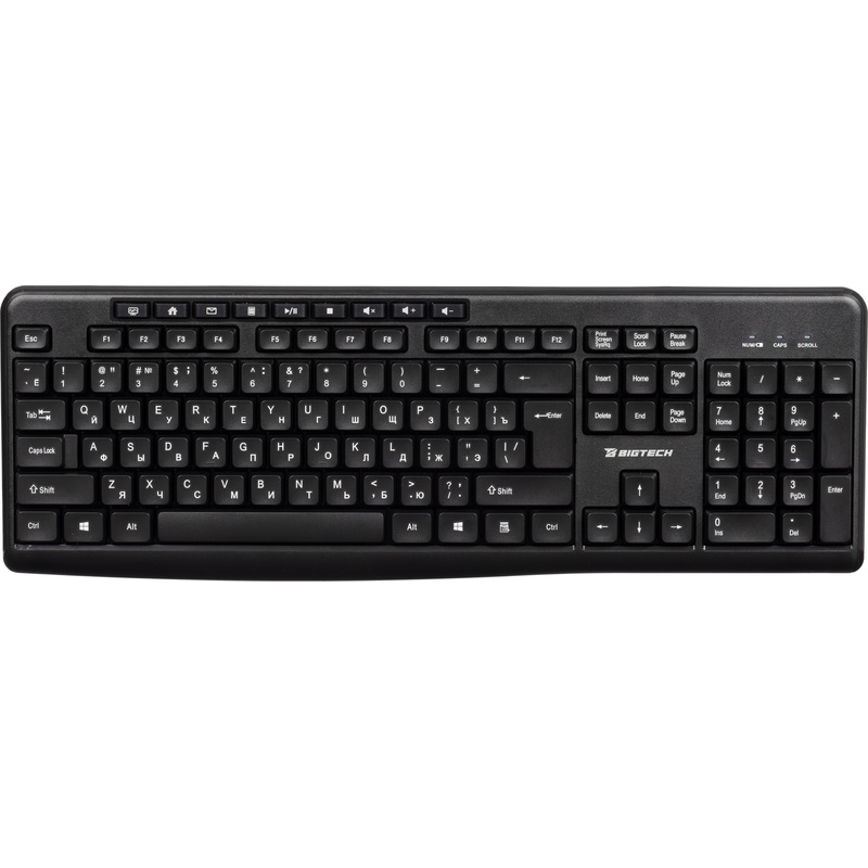 Изображение товара Беспроводная клавиатура BigTech BM-KW270BK с USB-хаб и радиоканалом