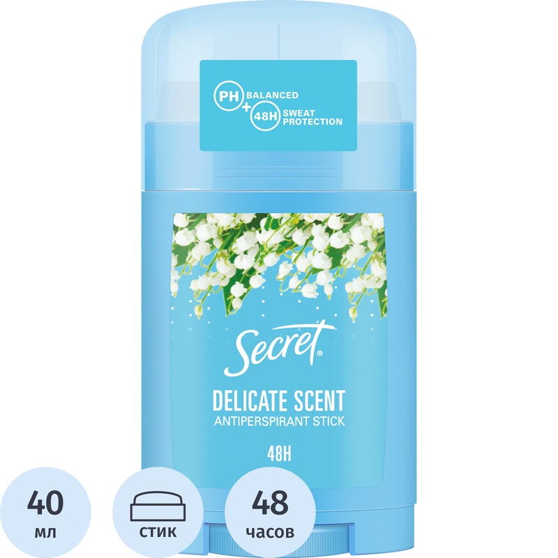 Изображение товара Дезодорант-антиперспирант женский Secret Delicate Scent 40 мл стик