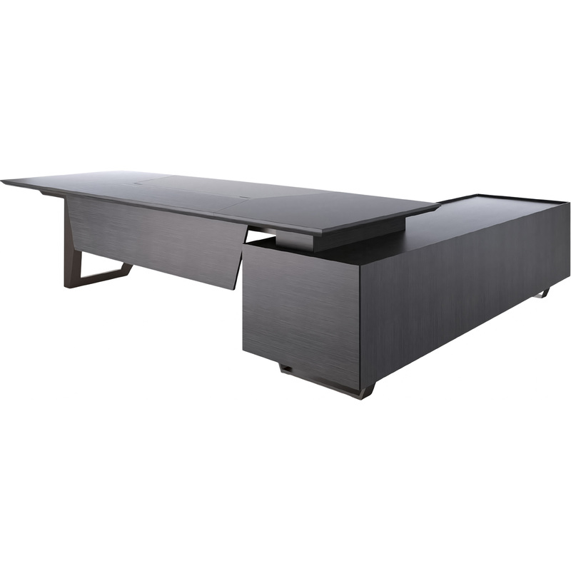 Изображение товара Стол руководителя угловой Ducati с тумбой левый - дуб римский