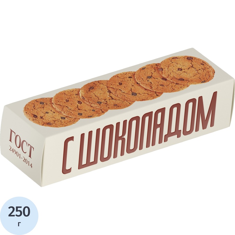 Изображение товара Овсяное классическое печенье с кусочками шоколада 250 г Полет