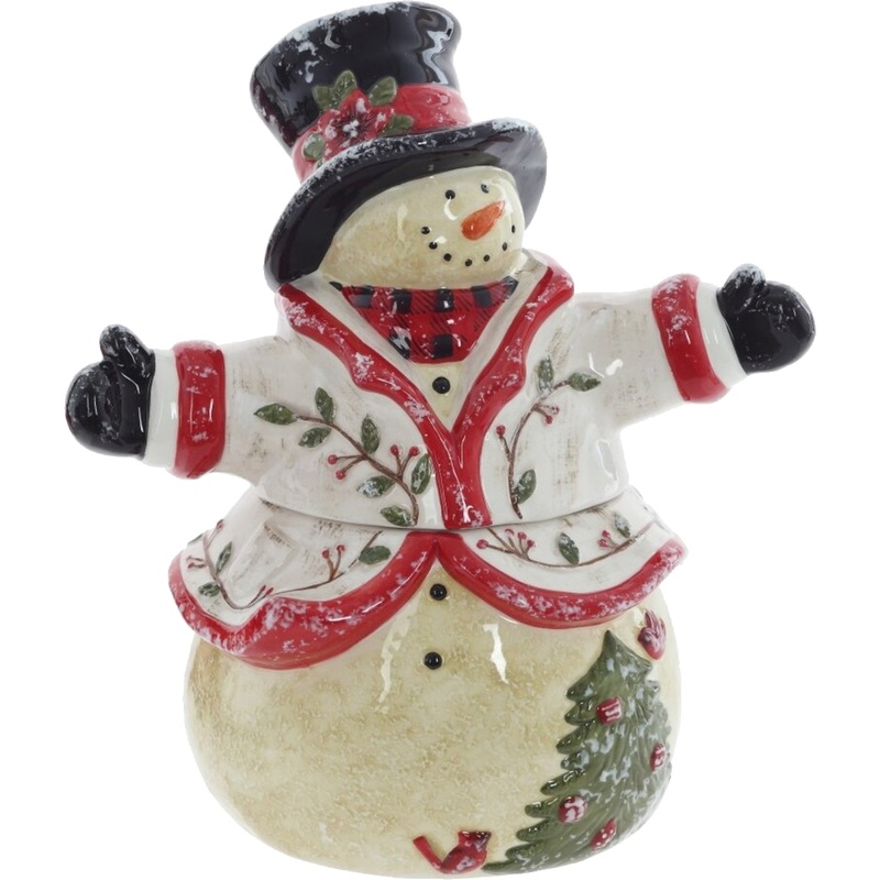 Изображение товара Керамическая конфетница Снеговик 25x17 см для новогоднего декора