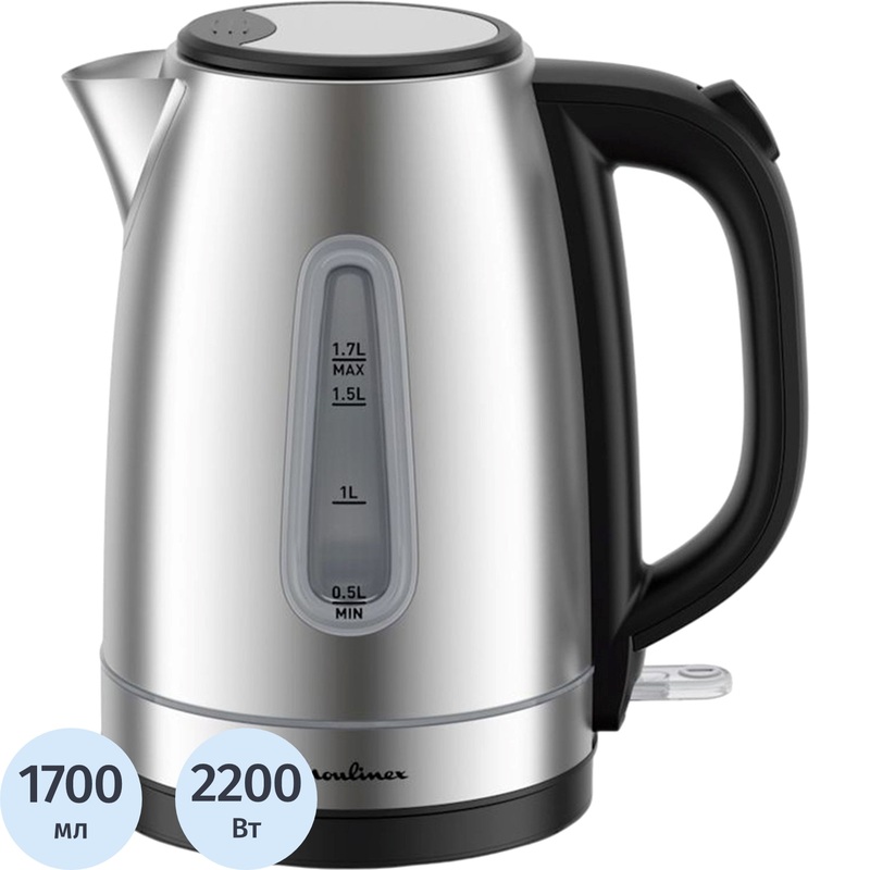 Изображение товара Электрический чайник Moulinex BY2R0DF0 серебристый с фильтром и подсветкой