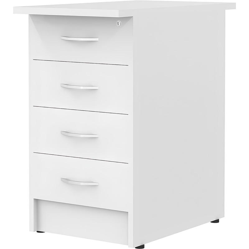 Изображение товара Тумба приставная Imago с замком (белый, 412х720х753 мм, 4 ящика)