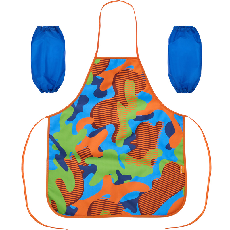 Изображение товара Фартук для труда Комус Класс (№1 School) Милитари цветной с нарукавниками