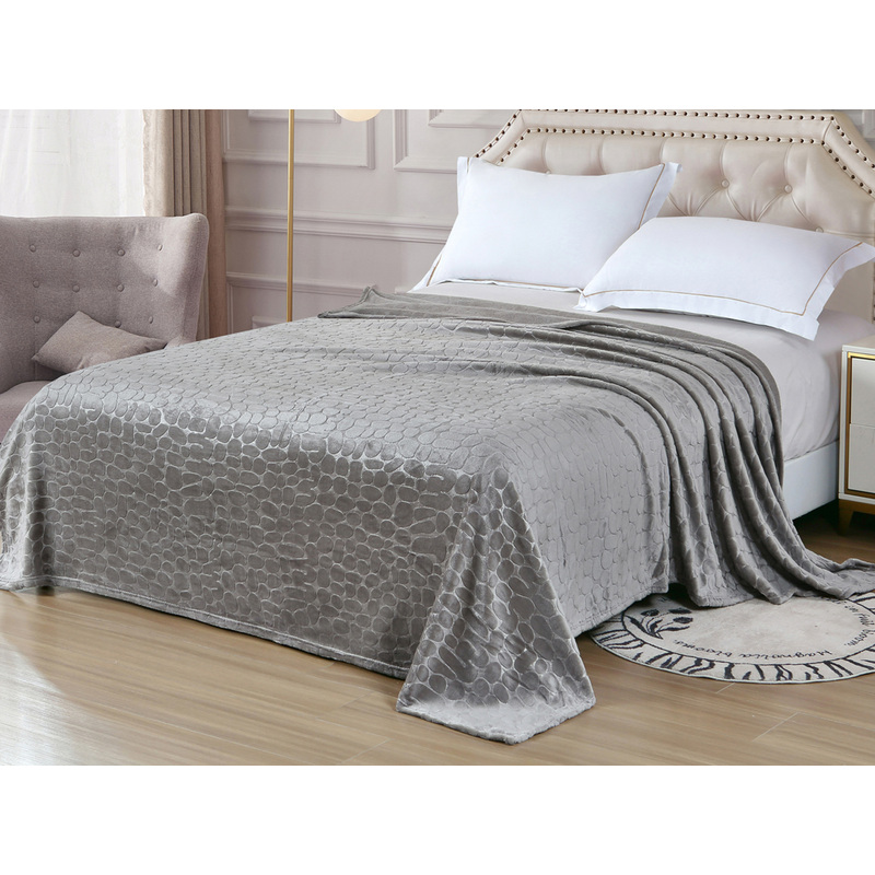 Изображение товара Плед Cleo Riviera велсофт 180x200 см серый мягкий и теплый