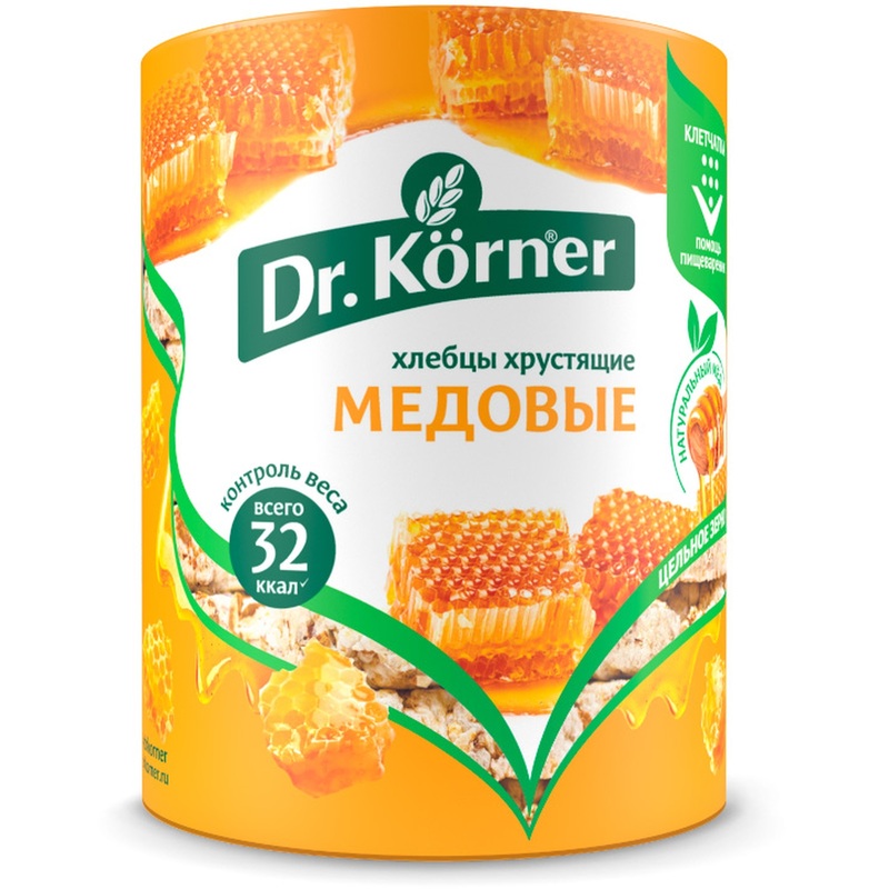 Изображение товара Полезные пшеничные хлебцы Dr.Korner с медовым вкусом 100 г