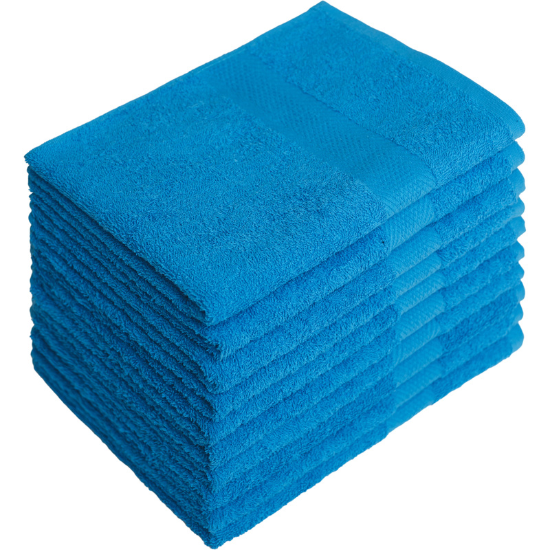 Изображение товара Набор полотенец махровых 10 штук в упаковке 40x70 см 440 г/кв.м ярко-голубые