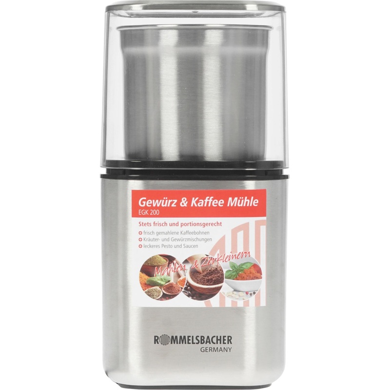 Изображение товара Кофемолка Rommelsbacher EGK 200 серебристая с ротационным ножом