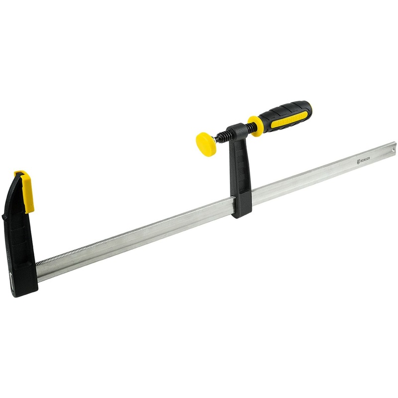 Изображение товара Струбцина F-образная Berger BG1938 80x500мм 270кг, усиленная сталь, рукоятка из полиамида