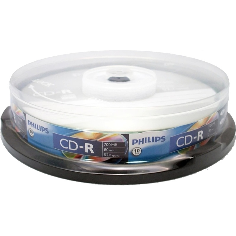 Изображение товара Диск CD-R Philips 700 МБ 52x cake box CR7D5SB10/97 упаковка 10 шт