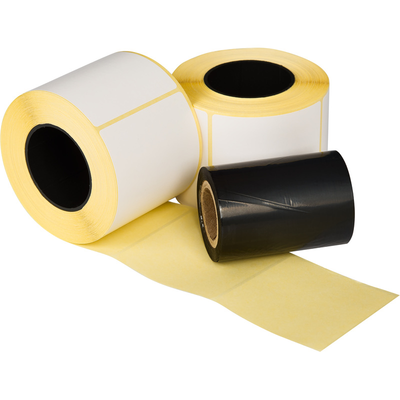 Изображение товара Набор термотрансферных этикеток 58x60 мм с риббоном Wax 60 мм x 100 м