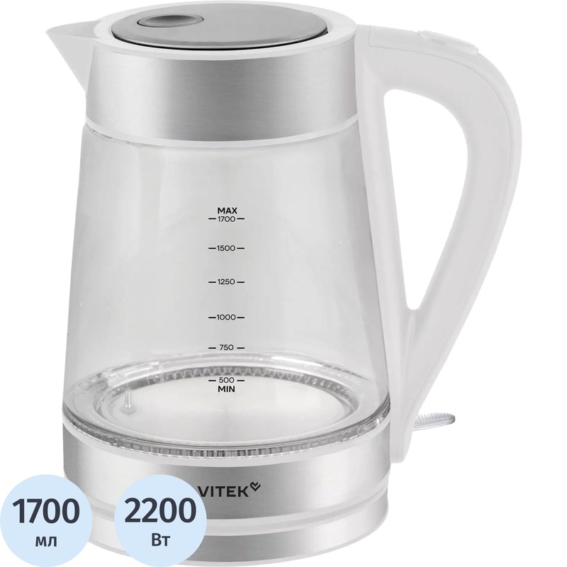 Изображение товара Электрический чайник Vitek VT-WK1030 с подсветкой и защитой от сухого кипячения Изображение товара Электрический чайник Vitek VT-WK1030 с подсветкой и защитой от сухого кипячения