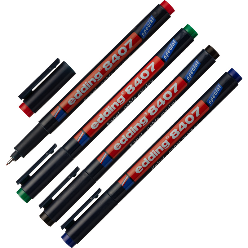 Изображение товара Набор маркеров Edding E-8407/4S для маркировки кабеля 4 цвета 0.3 мм
