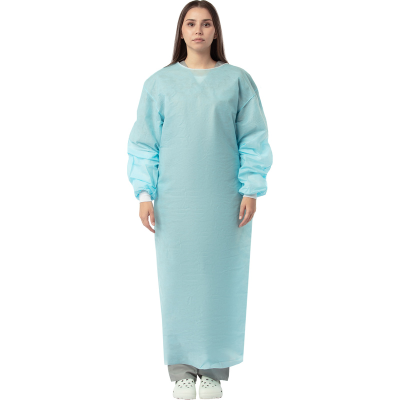 Изображение товара Одноразовый хирургический халат Гекса нестерильный 52-54 голубой 140 см