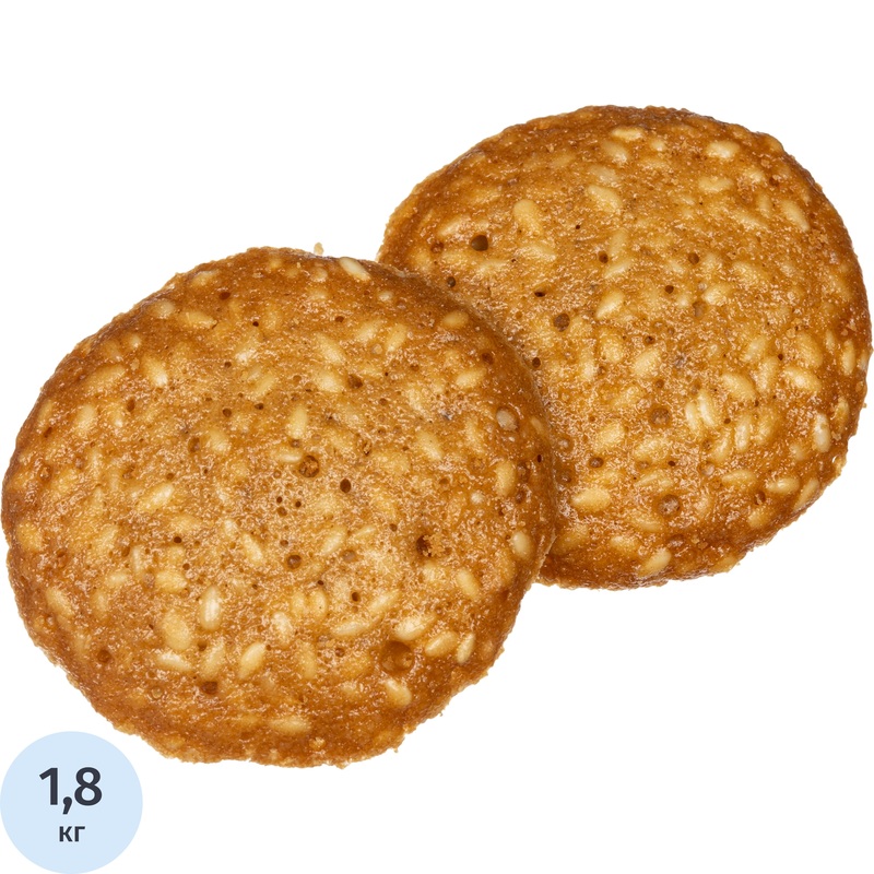 Изображение товара Печенье сдобное Грань Грановская кунжутка 1,8 кг - натуральный вкус и хрустящая текстура