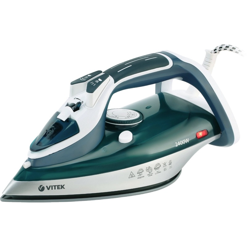 Изображение товара Утюг Vitek VT-8306 зеленый с пароувлажнением и защитой от накипи