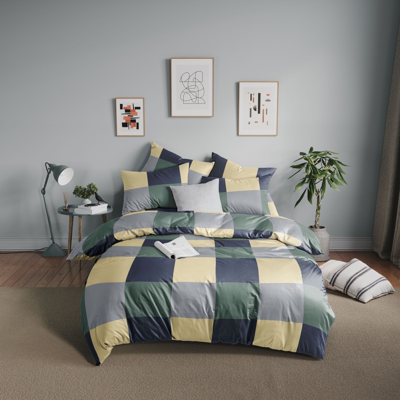 Изображение товара Комплект постельного белья Guten Morgen Green cage евро бязь 70x70 см