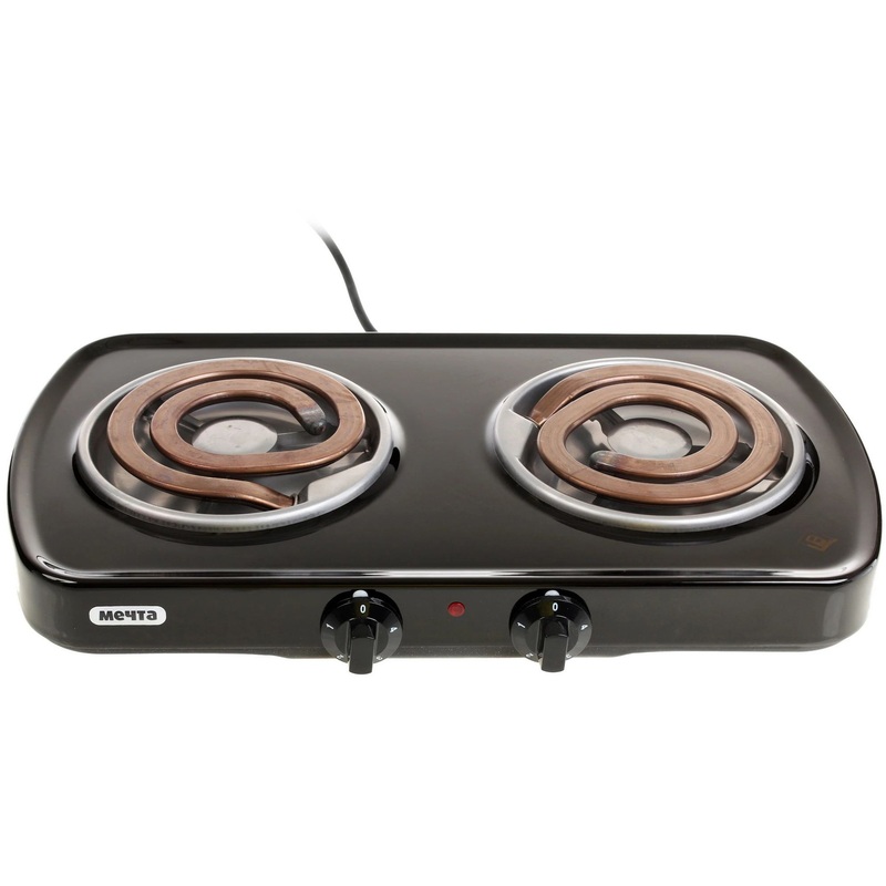 Изображение товара Плита электрическая Мечта 212Т стандартной ширины чёрная (эмалированная сталь, 2 конфорки)