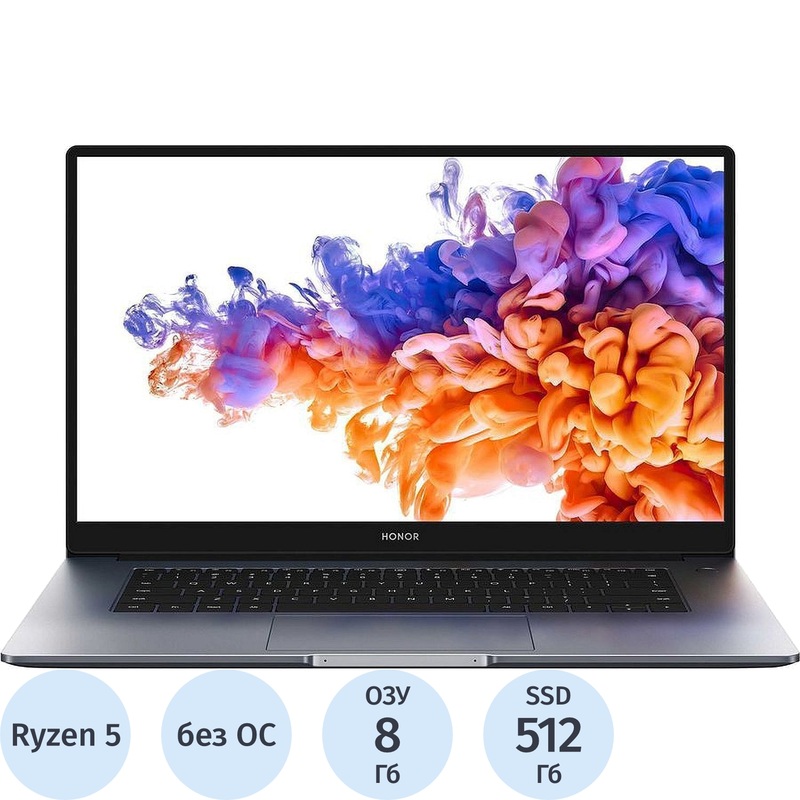 Изображение товара Ноутбук Honor MagicBook 5301AFVT 15.6 IPS Ryzen 5 8Гб 512Гб SSD Windows no OS