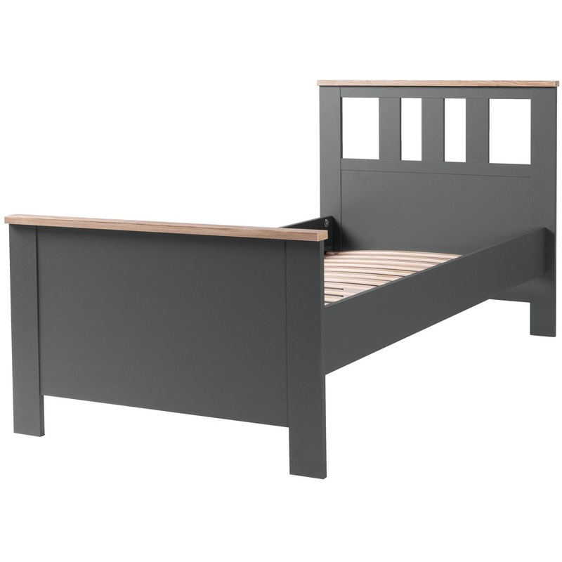 Изображение товара Односпальная кровать Сага из ясена в сером цвете