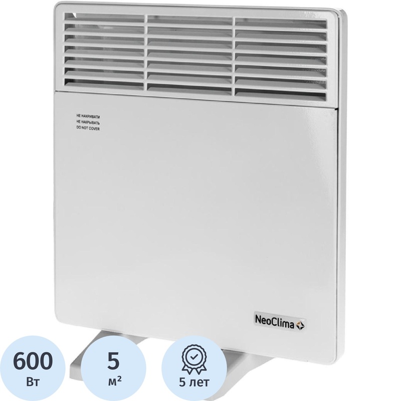 Изображение товара Конвектор Neoclima Comforte T0.5 белый 600 Вт с терморегулятором, для небольших помещений