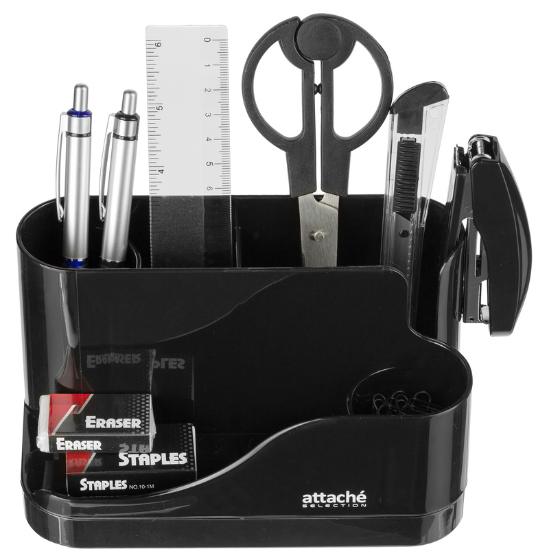 Изображение товара Набор канцелярский Attache Selection пластиковый 10 предметов черный